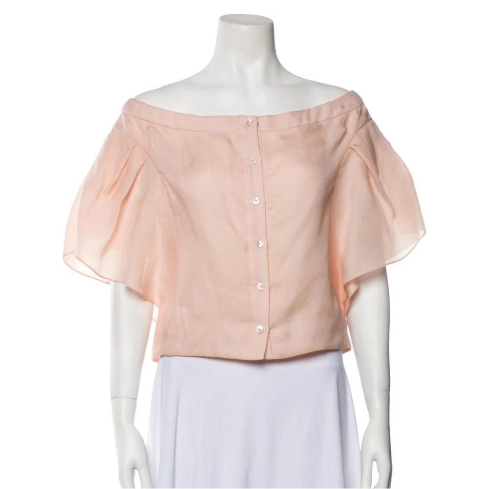 Silk Off-The-Shoulder Crop Top